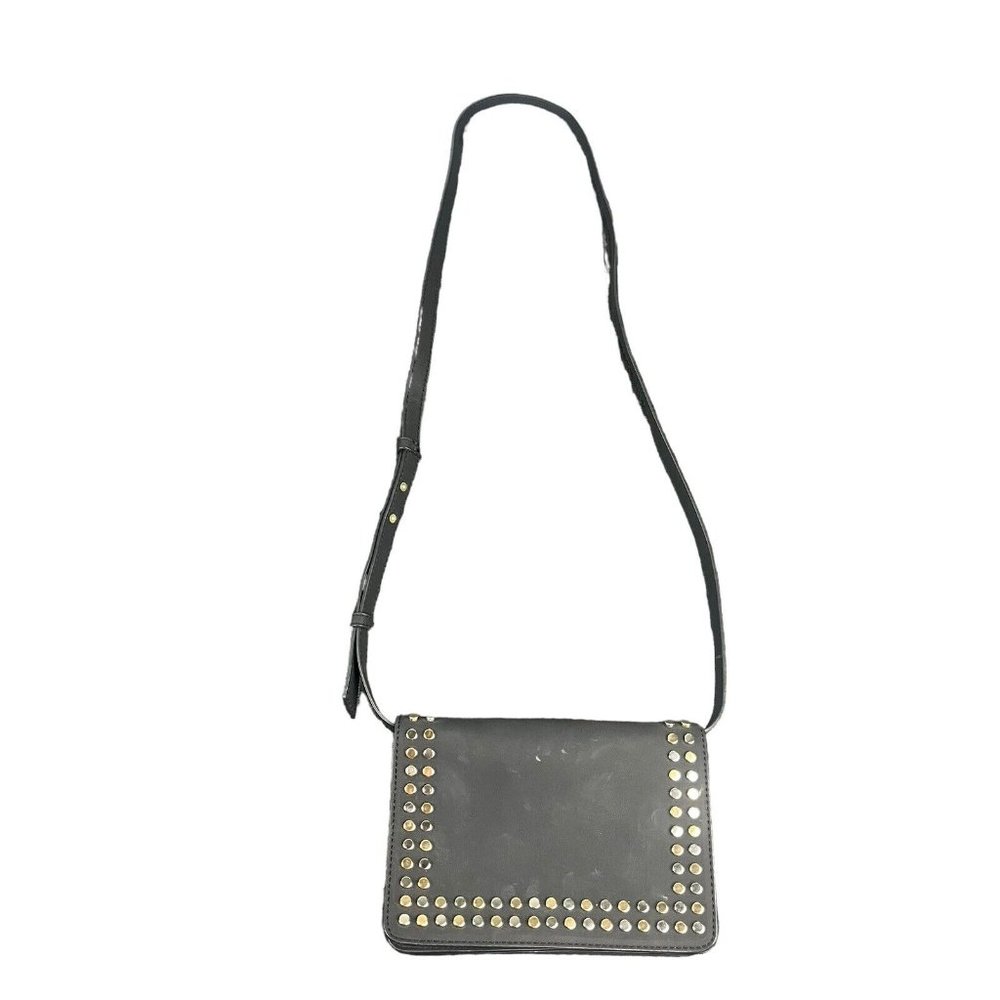 Express Black Metal Studded‎ Bag Crossbody Handbag Purse Clutch Removable Strap
